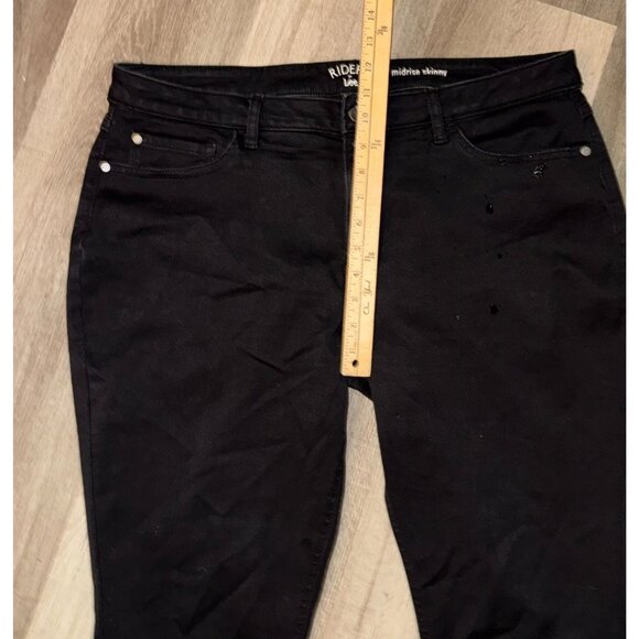 Riders By Lee Midrise Skinny Black Jeans Size 18 M Cotton Blend - Picture 5 of 8